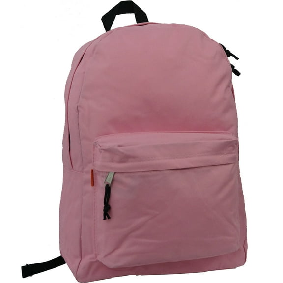 K-Cliffs Basic Backpack 18"Simple School Travel Daypack with Curved Shoulder Straps Pink-CS