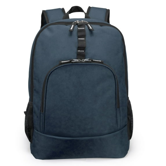 K-Cliffs Basic Laptop Backpack Student Bookbag , Unisex, Teen-Adult, Navy , Polyester