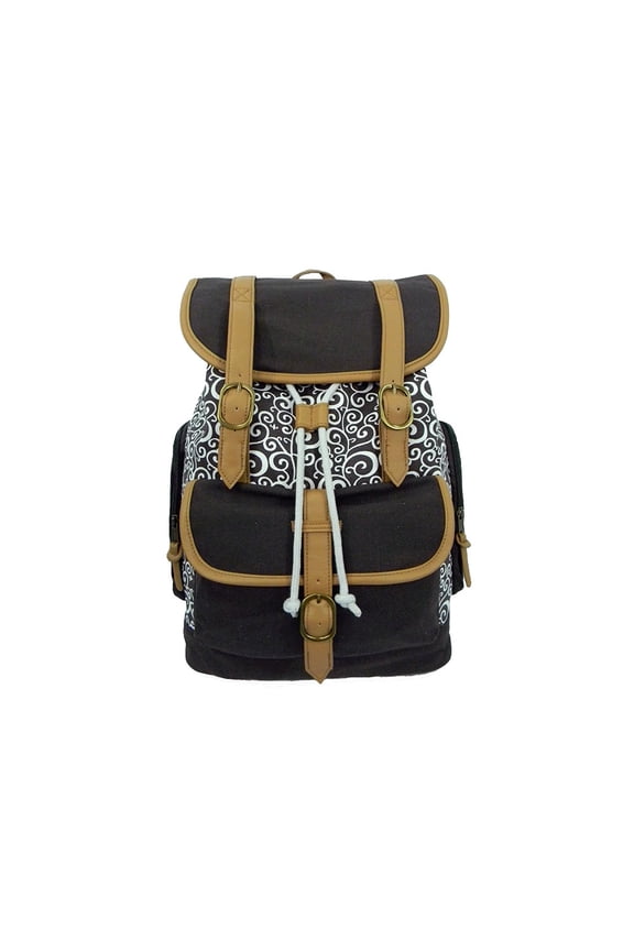 Canvas Laptop Bag, Brown/White Swir,l 14oz, 13"x7"x18"H