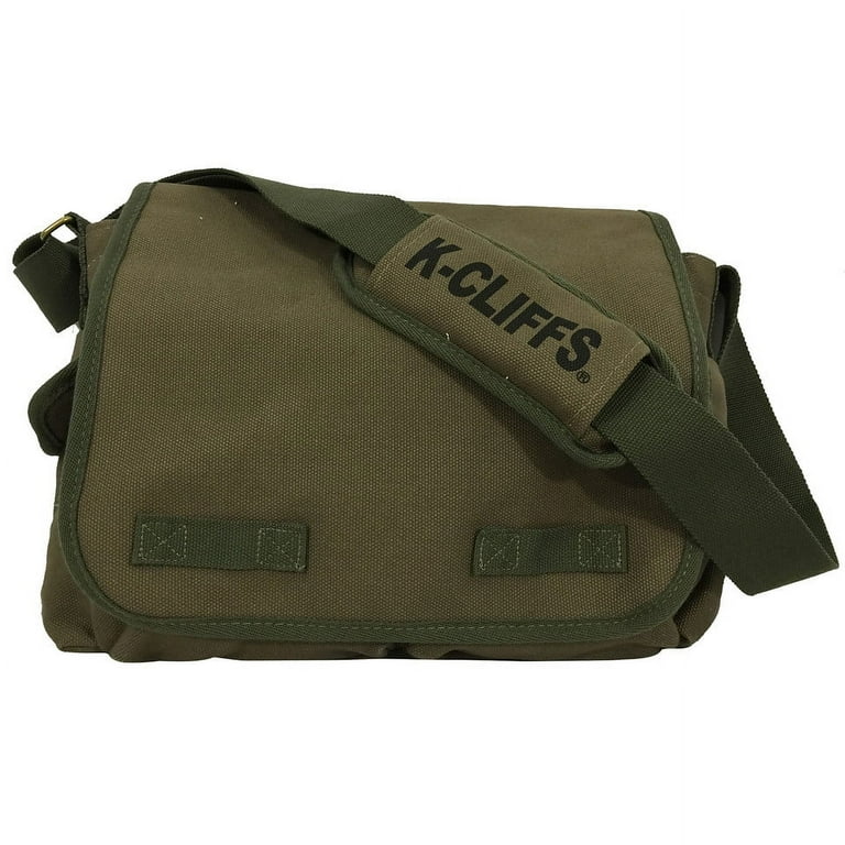 K Cliffs Canvas Messenger Bag Vintage Military Cross Shoulder