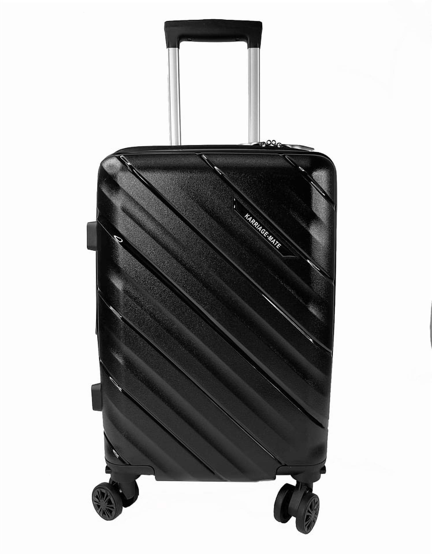 K-Cliffs Carry-On Suitcase Expandable Spinner 20" Lightweight Hand Carry Hardside Travel Luggage with 360° Dual Wheels Black