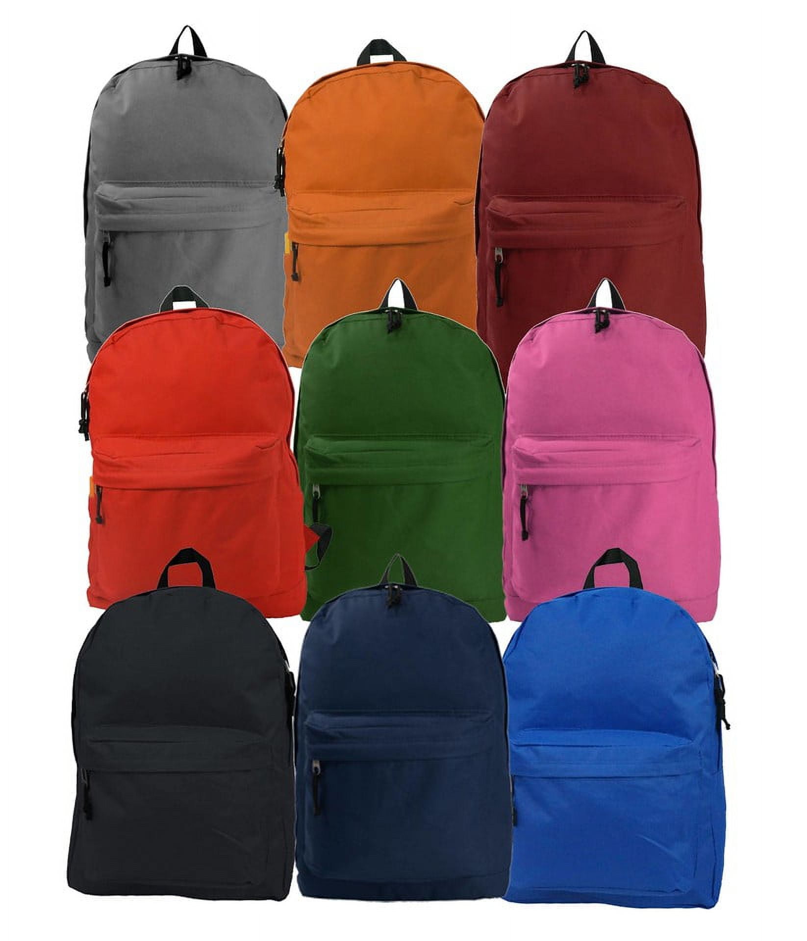 K-Cliffs Case 36pc Classic 18" Student Bookbag, Casual Daypack w/Curved Shoulder Straps 9 Assorted Colors, 100% Polyester