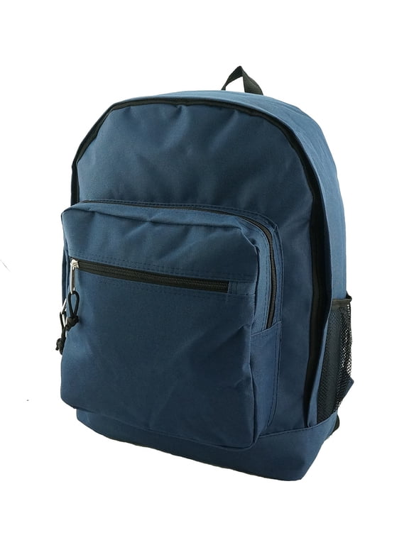 Classic 17.5" School Backpack Navy, Polyester, Teen-Adults,Unisex