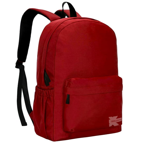 K-Cliffs Classic High Quality Basic Simple Student School Bag Lightweight Water Resistant Durable Daypack Red