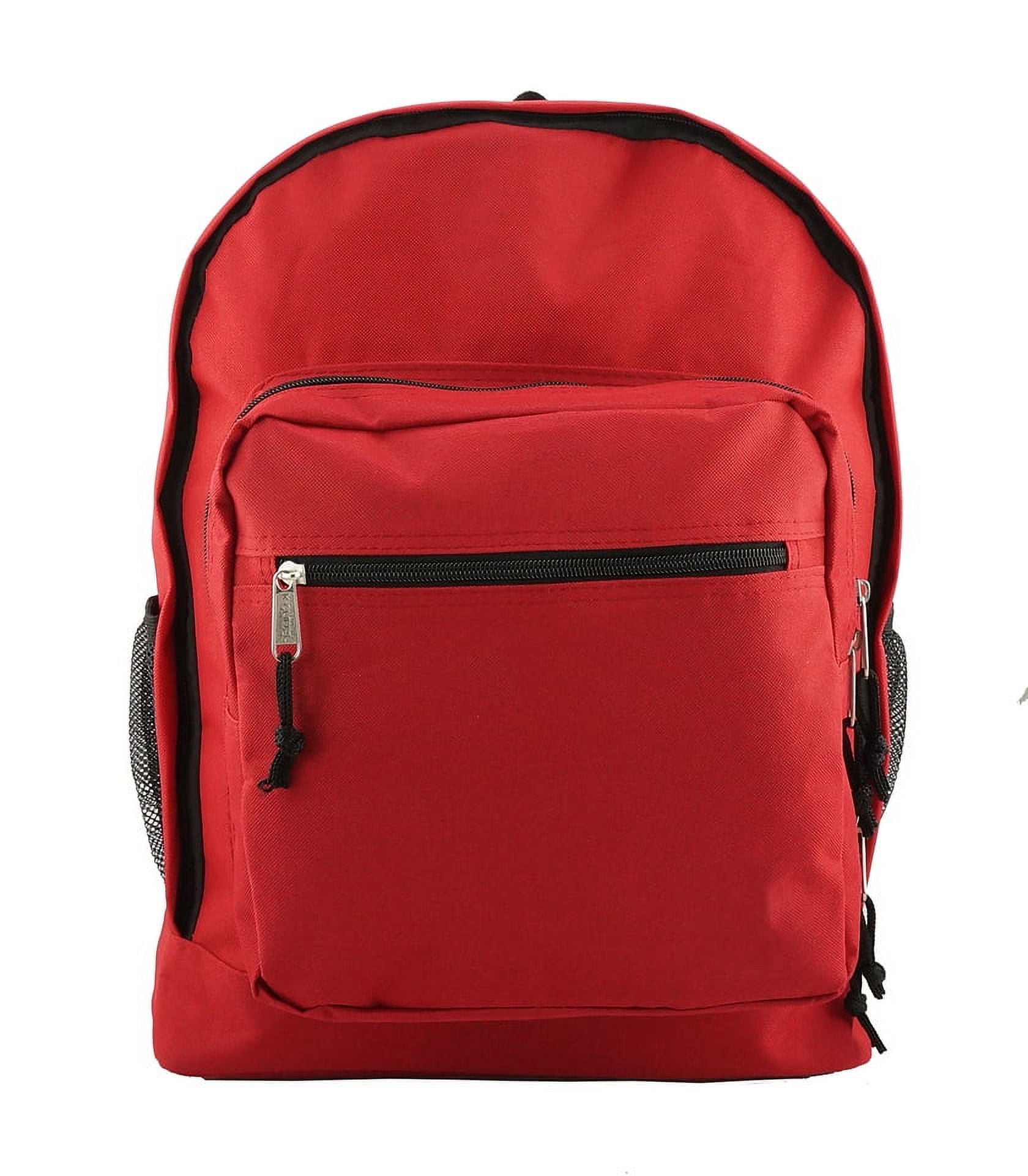 K-Cliffs Classic Large Lightweight Durable 17.5" School Backpack Case 24 Pieces Red, Unisex, Polyester