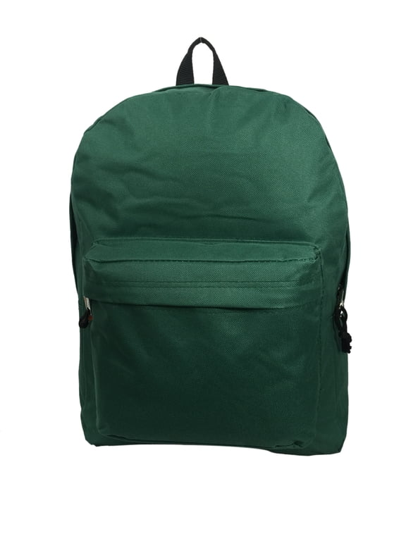 Classic School 16" Backpack, Unisex, all Ages in Color Green