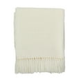 thumbnail image 1 of K-Cliffs - Classic Waffle Weave Tassel Trim Throw - Ivory - 50"x60", 1 of 2