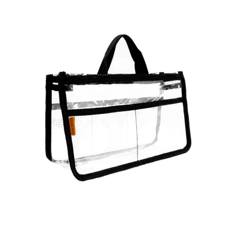 K-Cliffs Cosmetic Purse Make-up Organizer | Clear PVC w/Zippers | Black Trim