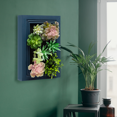 thumbnail image 1 of K-Cliffs DIY Kit, Artificial Succulent Wall Art  Wood Frame with Faux Plants, Hanging Botanical Decoration, Home Decor , Navy Blue, 1 of 8