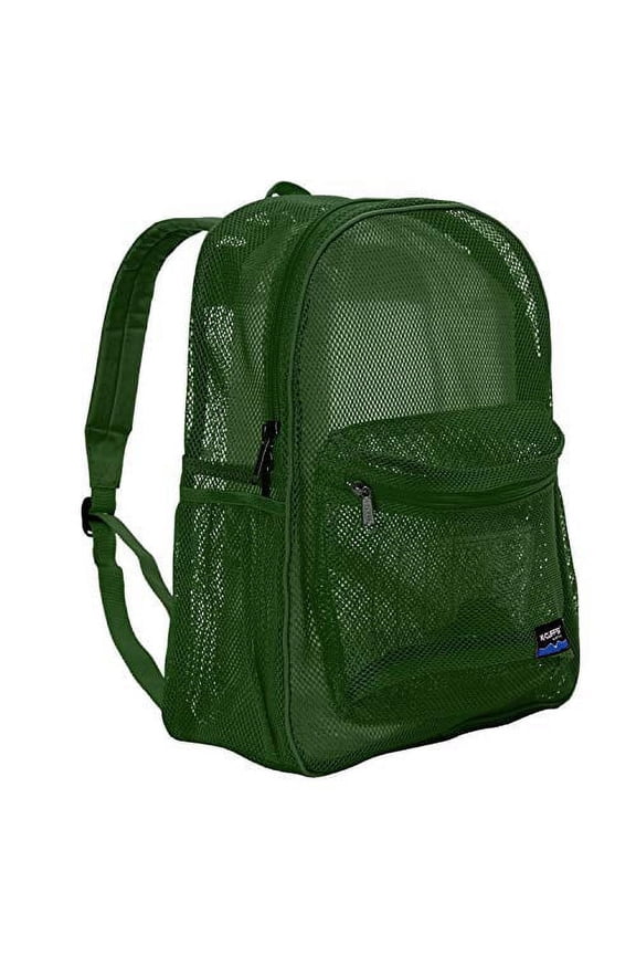Durable Mesh Backpack High Quality See Through Net Student School Bookbag Unisex Green