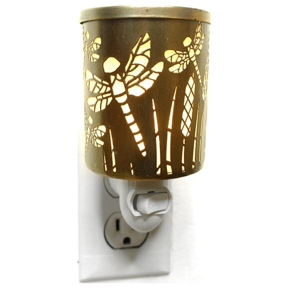 K-Cliffs Dragon Fly Plug-in Fragrance Warmer Diffuser for Scented Wax Cubes & Essential Oils, Brown
