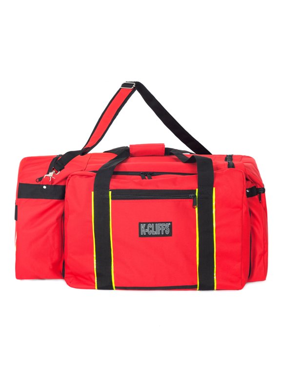 Fire Fighter Duffel EMT Rescue Gear Fireman Equipment Travel Bag With Helmet Pocket Red