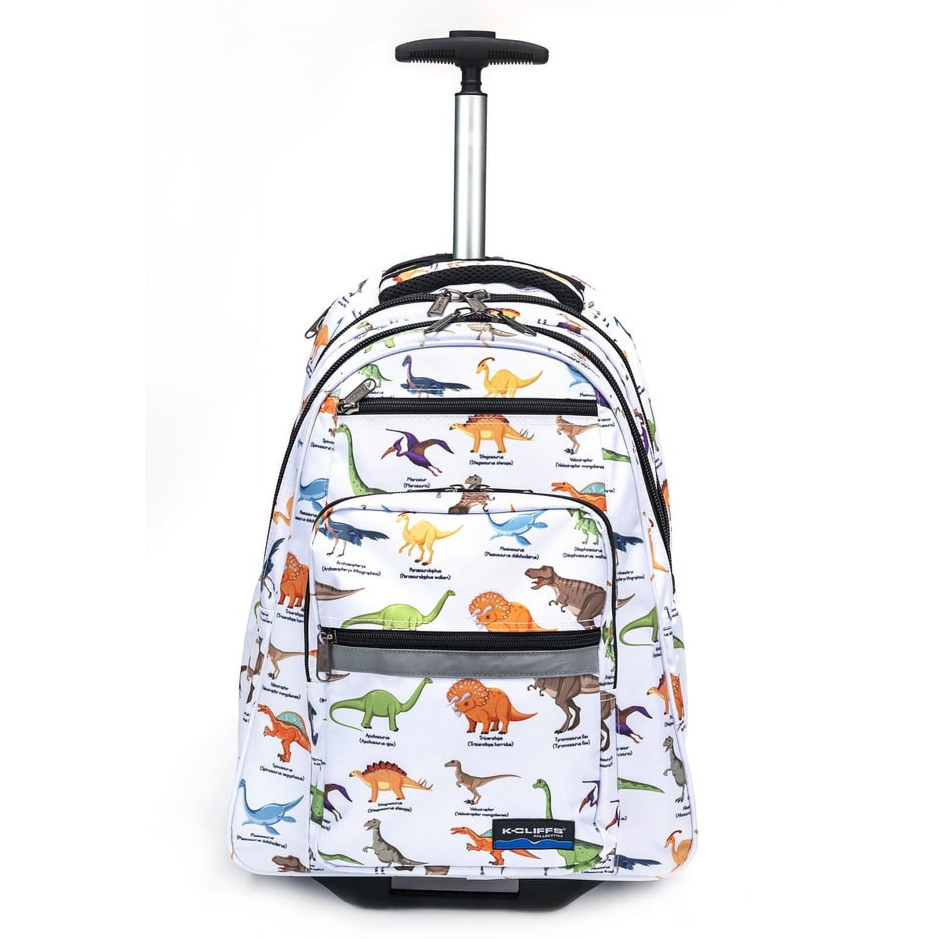 K Cliffs Heavy Duty Rolling Backpack School Bookbag with Wheels Deluxe Wheeled Daypack Dinosaur Walmart