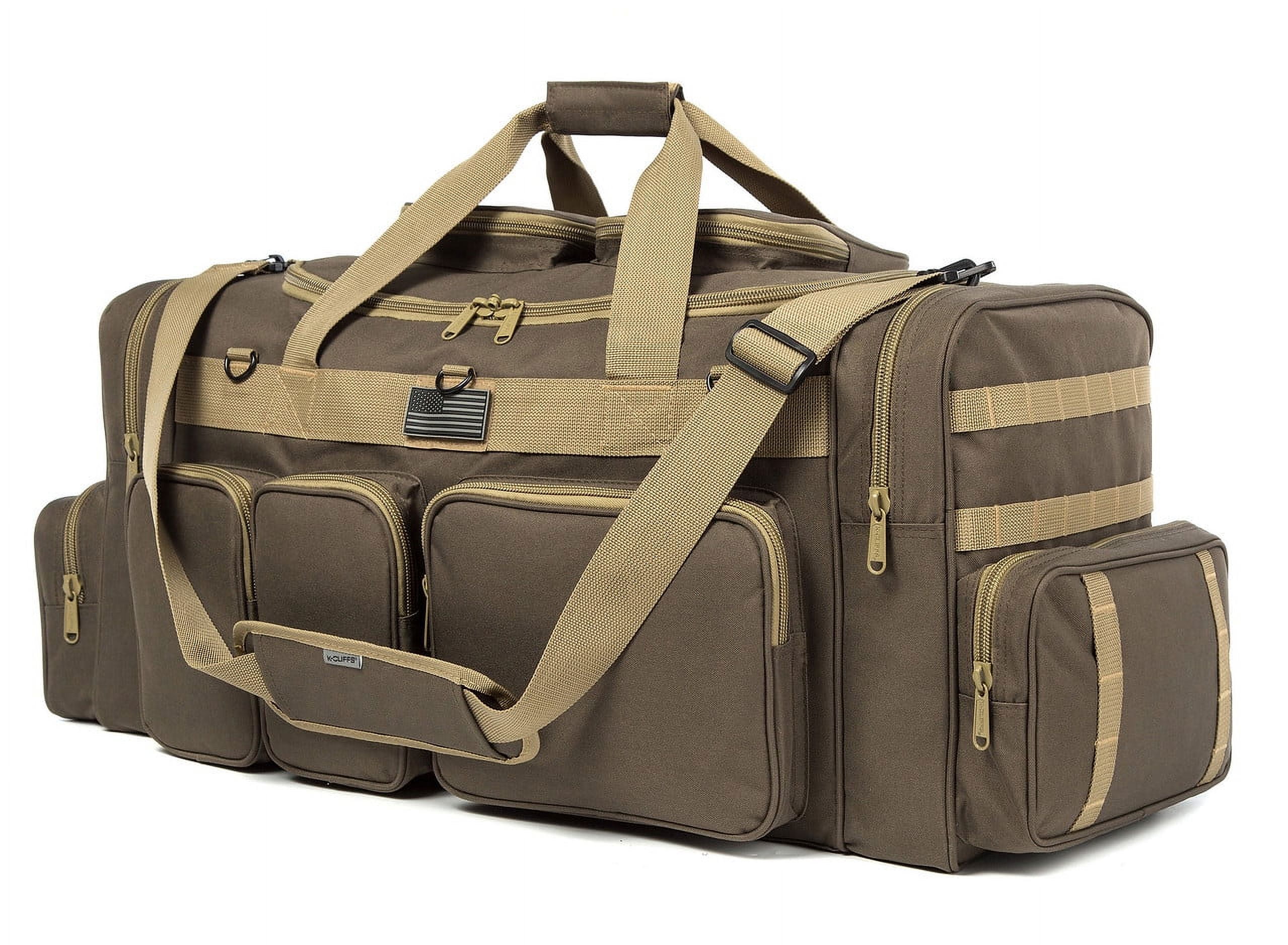 K-Cliffs Heavy Duty Sports Gear Duffel Gym Tote Outdoor Range Equpment Bag High Quality Travel Weekender All Season Large 33 inch Khaki