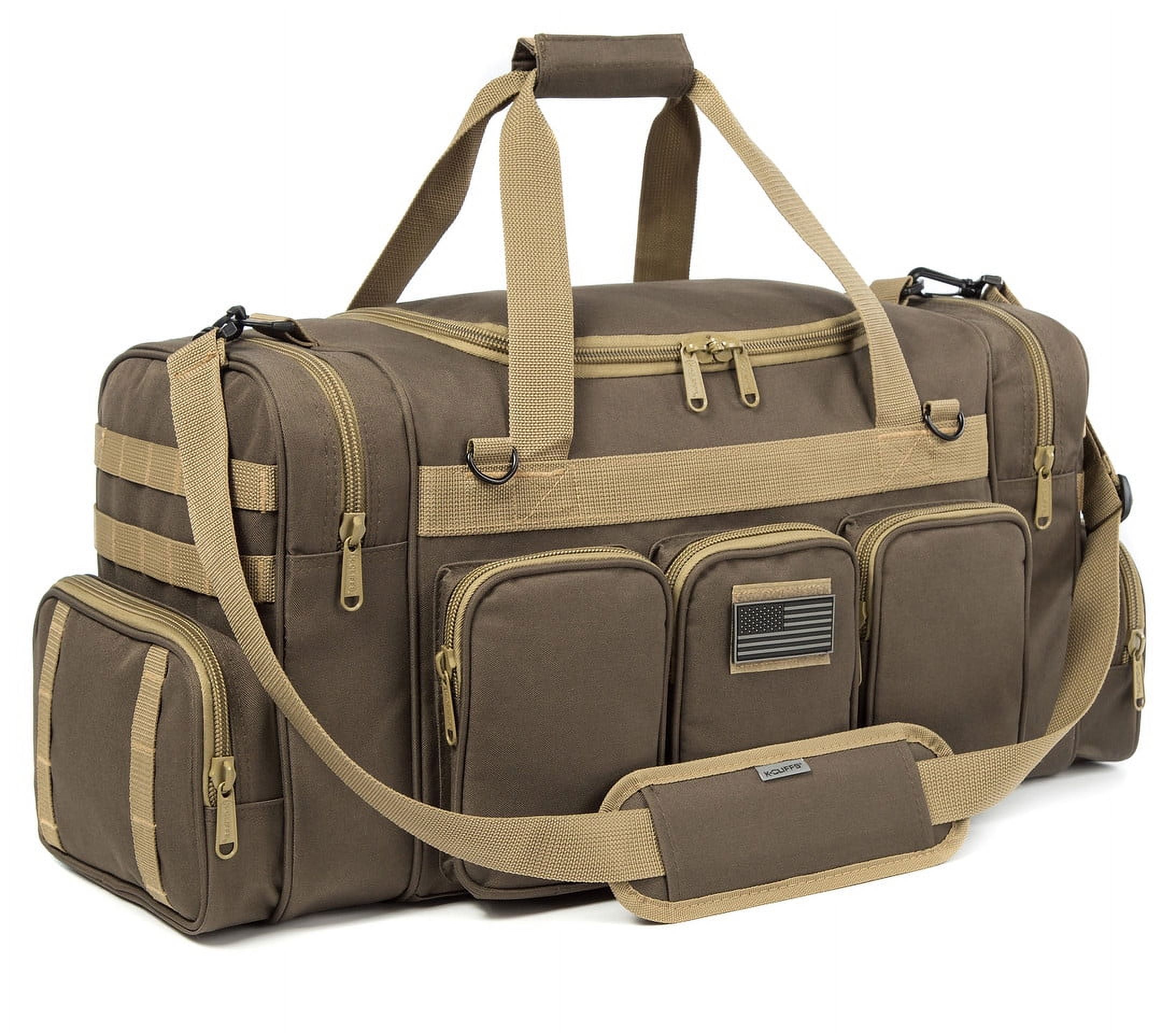 K-Cliffs Heavy Duty Duffel Sports Gear Gym Tote Outdoor Range Equpment Bag High Quality Travel Weekender Medium 27 inch Khaki