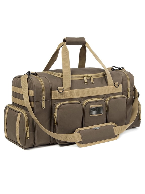 Heavy Duty Duffel Sports Gear Gym Tote Outdoor Range Equpment Bag High Quality Travel Weekender Medium 27 inch Khaki