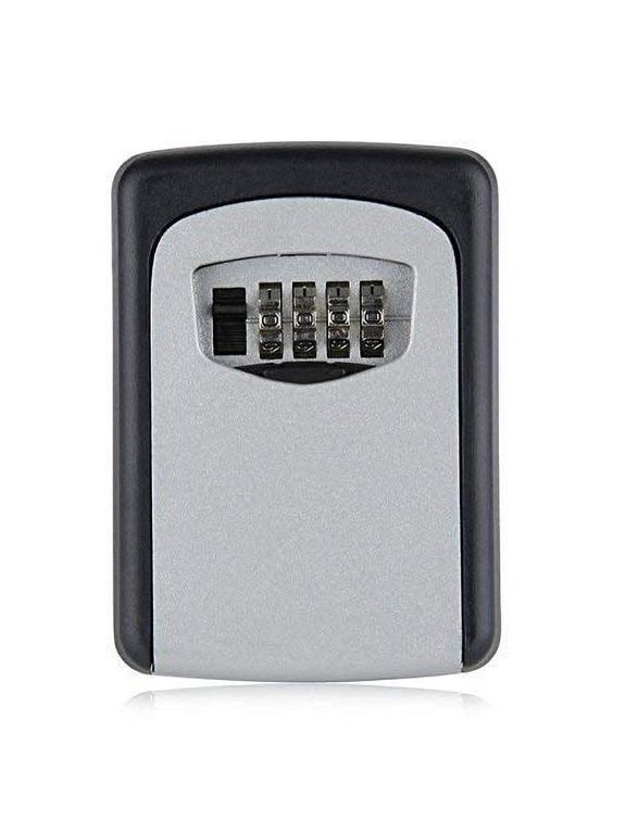 Heavy Duty Wall Mount Key Lock Box 4 Digit Combination Realtor's Open House Holds up to 5 Keys, Metal, Unisex