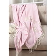 thumbnail image 1 of K-Cliffs - Herringbone Fringed Throw Blanket - Pink - 50"W x 60"L, 1 of 2