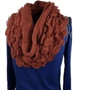 K-Cliffs Juniors-Women's One Size Infinity Knitted Ruffle Scarf , Color Brick