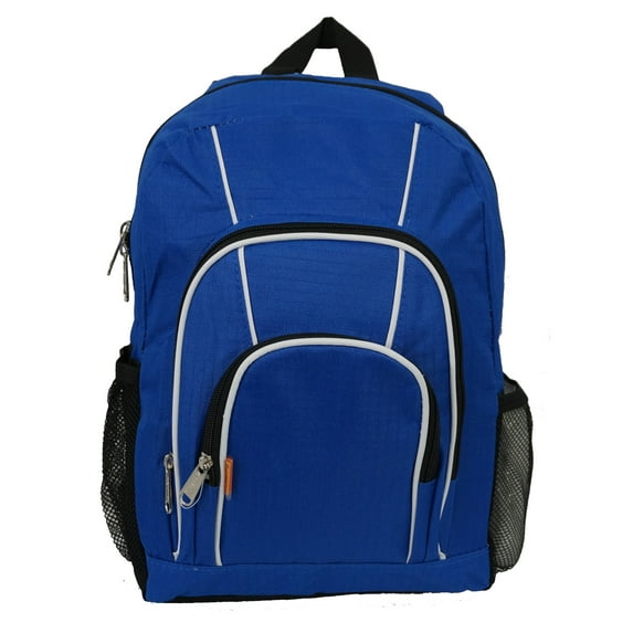 K-Cliffs Kids Backpack Student Bookbag 16" Rip-Stop Multi Pocket Travel Daypack School Bag - Royal Blue