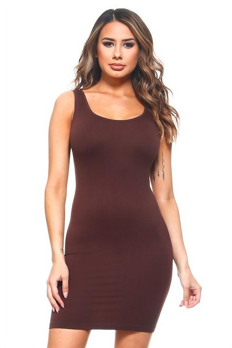 K-Cliffs Women's Traditional Ribbed Body-Con Tank Dress One K-Cliffs Women's Traditional Ribbed Body-Con Tank Dress One
