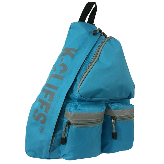 K-Cliffs Large 20 inch Unisex Reflective Sling School Backpack Bright Blue, Travel Daypack , Teen-Adult