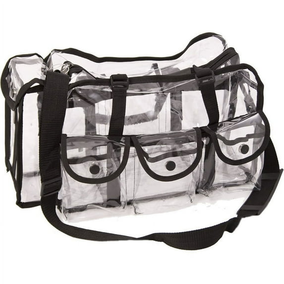 K-Cliffs Large Carry Clear Set Bag with 6 External Pockets, Tissue Holder and Shoulder Strap