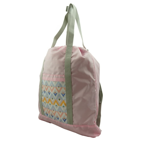 K-Cliffs Lightweight 2-in-1 Polyester Drawstring Backpack/Tote Bag, Pink, Unisex