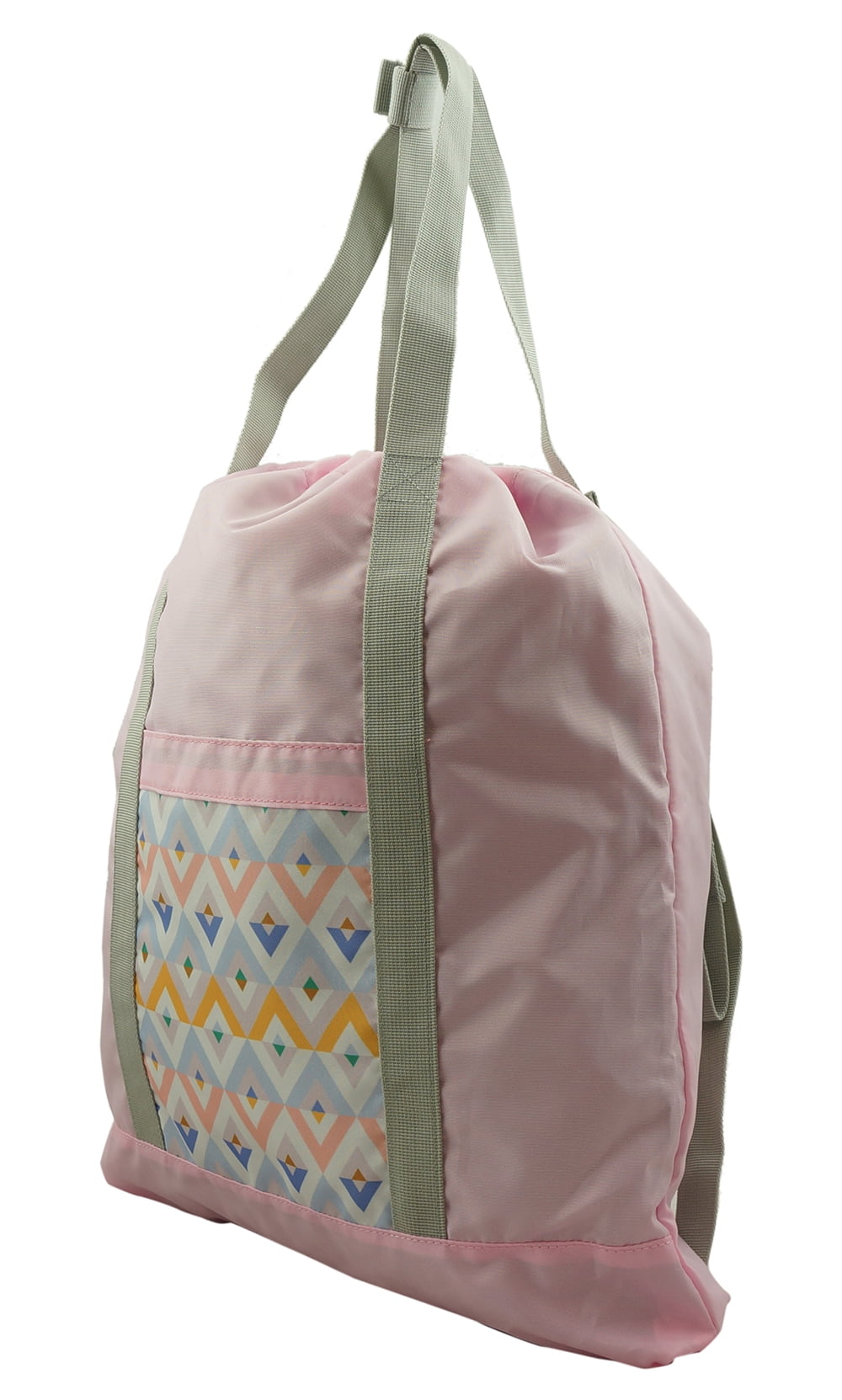 K-Cliffs Lightweight 2-in-1 Polyester Drawstring Backpack/Tote Bag, Pink, Unisex
