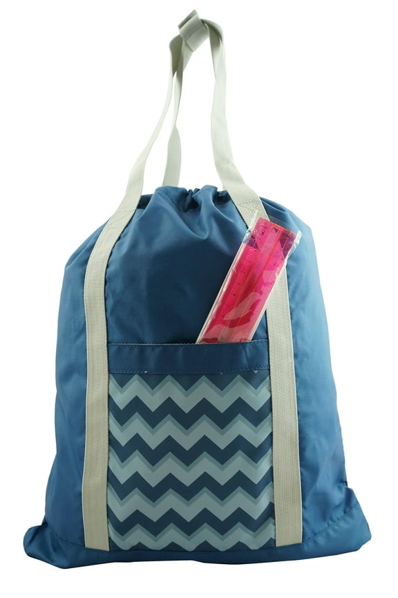Lightweight 2-in-1 Polyester Drawstring Backpack and Tote Bag, Navy, Unisex