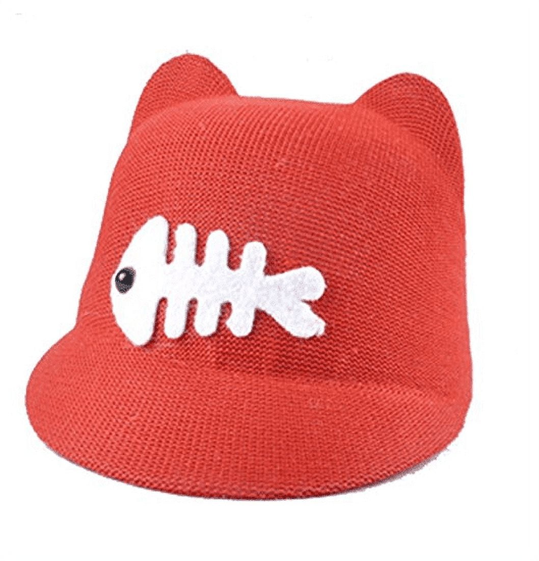 K-Cliffs Little Boys Mesh Hat with Fish Bones Stitched on the Hat, Red