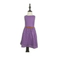 thumbnail image 1 of K-Cliffs Little Girl Party Sleeveless Lace Dress, Lace Skirt with Belt, Purple Size 110, Polyester, 1 of 2