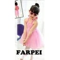 thumbnail image 1 of K-Cliffs Little Girls Sequins Shimmery Pleated Mesh Halter Party Dress, Pink 4Y, 1 of 2