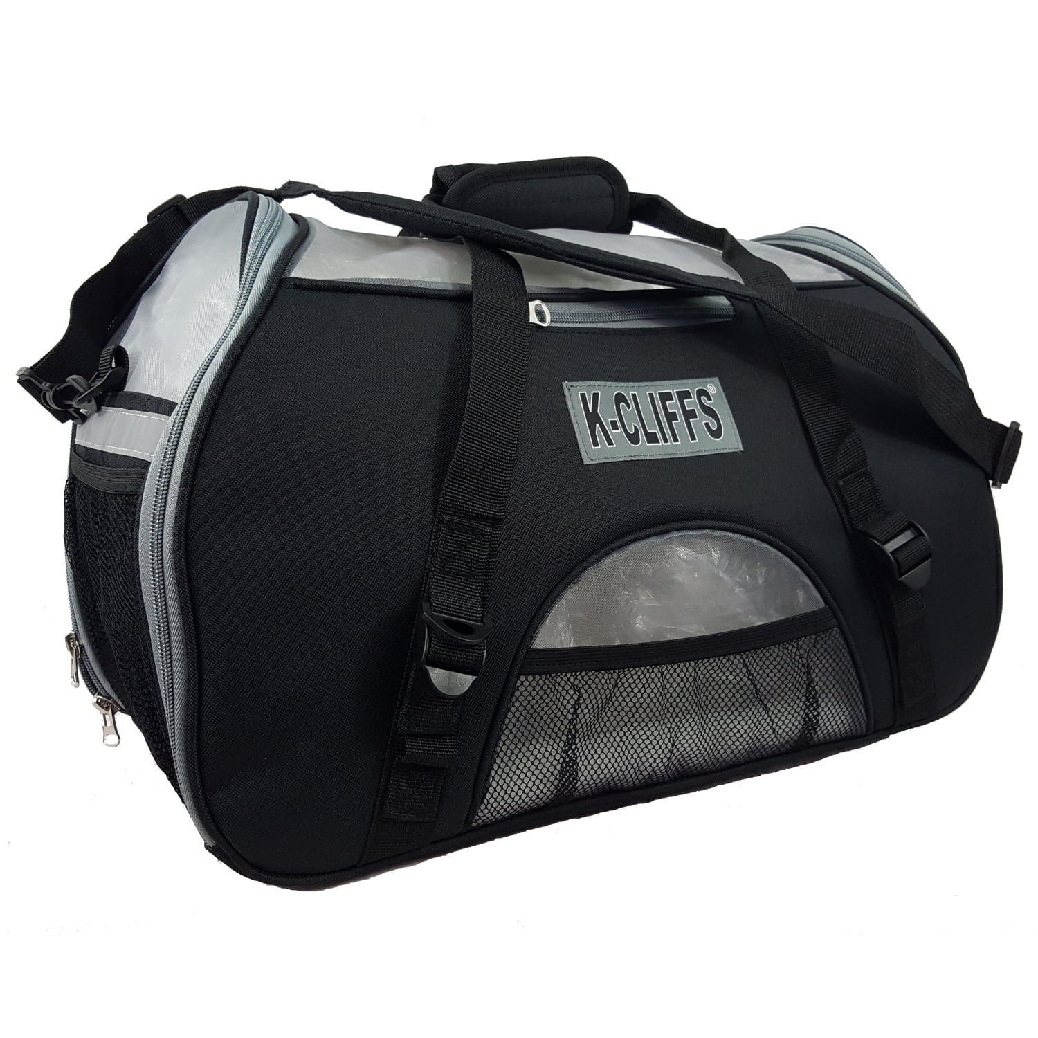K-Cliffs Medium Sized Heavy Duty Soft-Sided Pet Cat/Dog Carrier with Detachable Comfortable Fleece Bed, Black