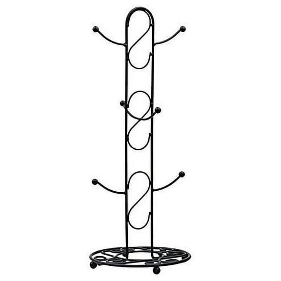 K-Cliffs Metal Coffee Cup Holder Kitchen, Tree Countertop Tea Cups Holder Stand Black