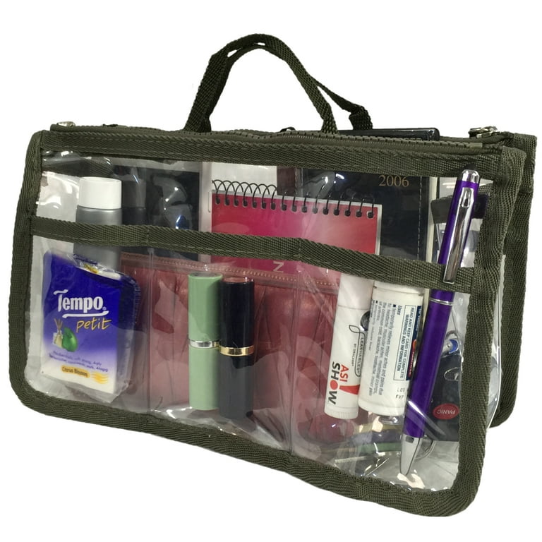 K-Cliffs Pack 2 Clear See Through Handbags, Cosmetic Bag, Purse
