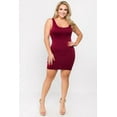 thumbnail image 1 of K-Cliffs Plus Size Women's Traditional Body-Con Tank Top Mini Dress, One Size, Burgundy, 1 of 7