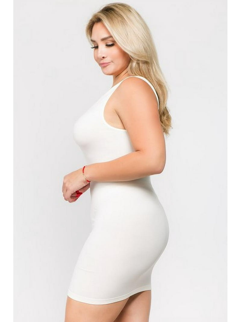 white tank top bodycon dress K-cliffs Plus Size Women's Traditional Body-Con Mini Dress, One Size, White, Size: XL (One size) 67.5% Rayon 28.5% Polyamide long fiber wool coat Ivory Coast Beaded Embellished Bottom Size:36x30
