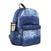 K-Cliffs Printed Backpack Simple Pattern Bookbag Classic Travel for laptop & Tablet, Blue Denim Jean for all ages, unisex