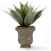 K-Cliffs Realistic Faux Plant 11" Green Artificial Gladiolus Tabletop Arrangement with Pot