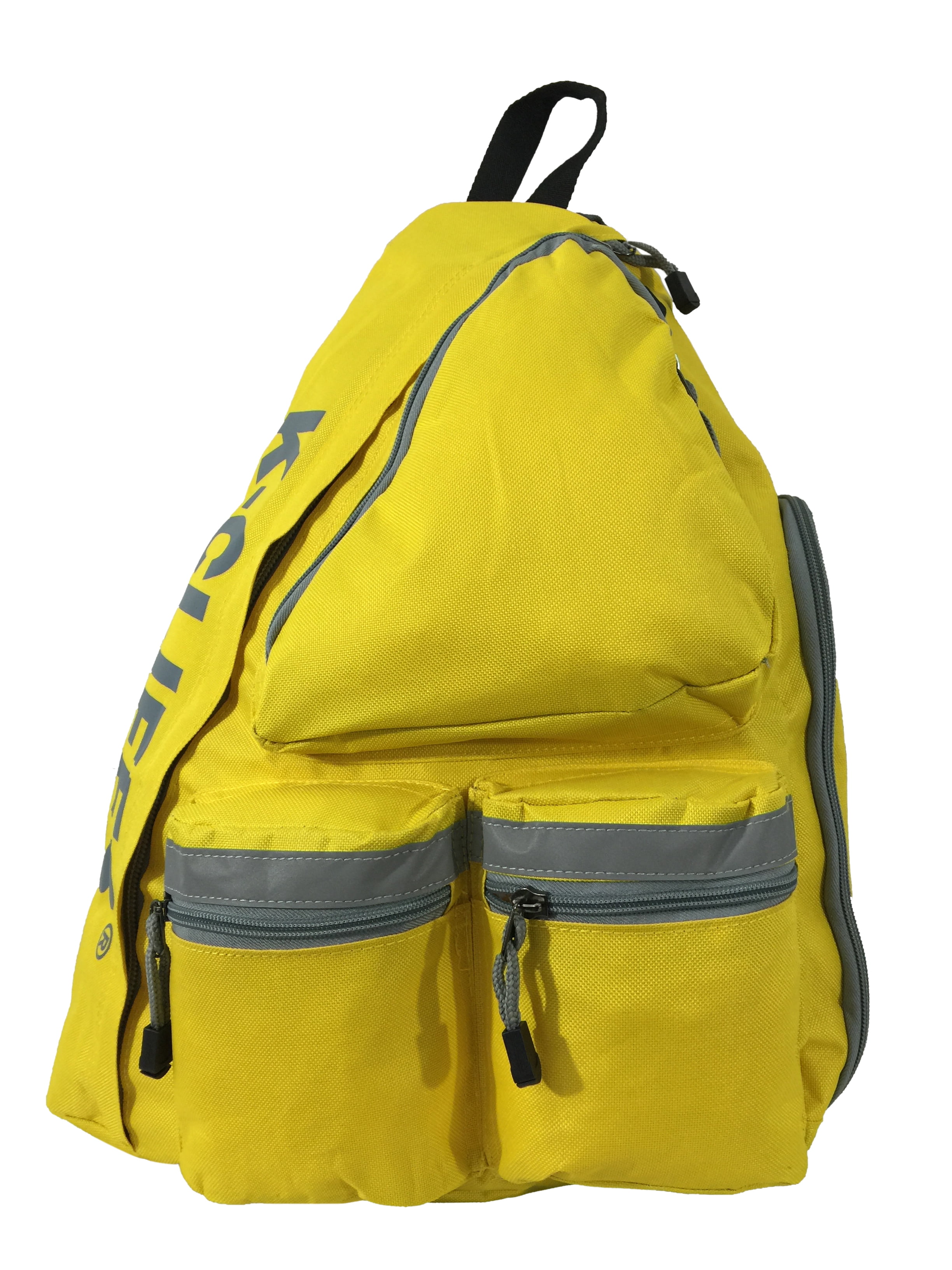 K-Cliffs Reflective Safety Sling Backpack Yellow Student Bookbag Travel Daypack Unisex All Ages