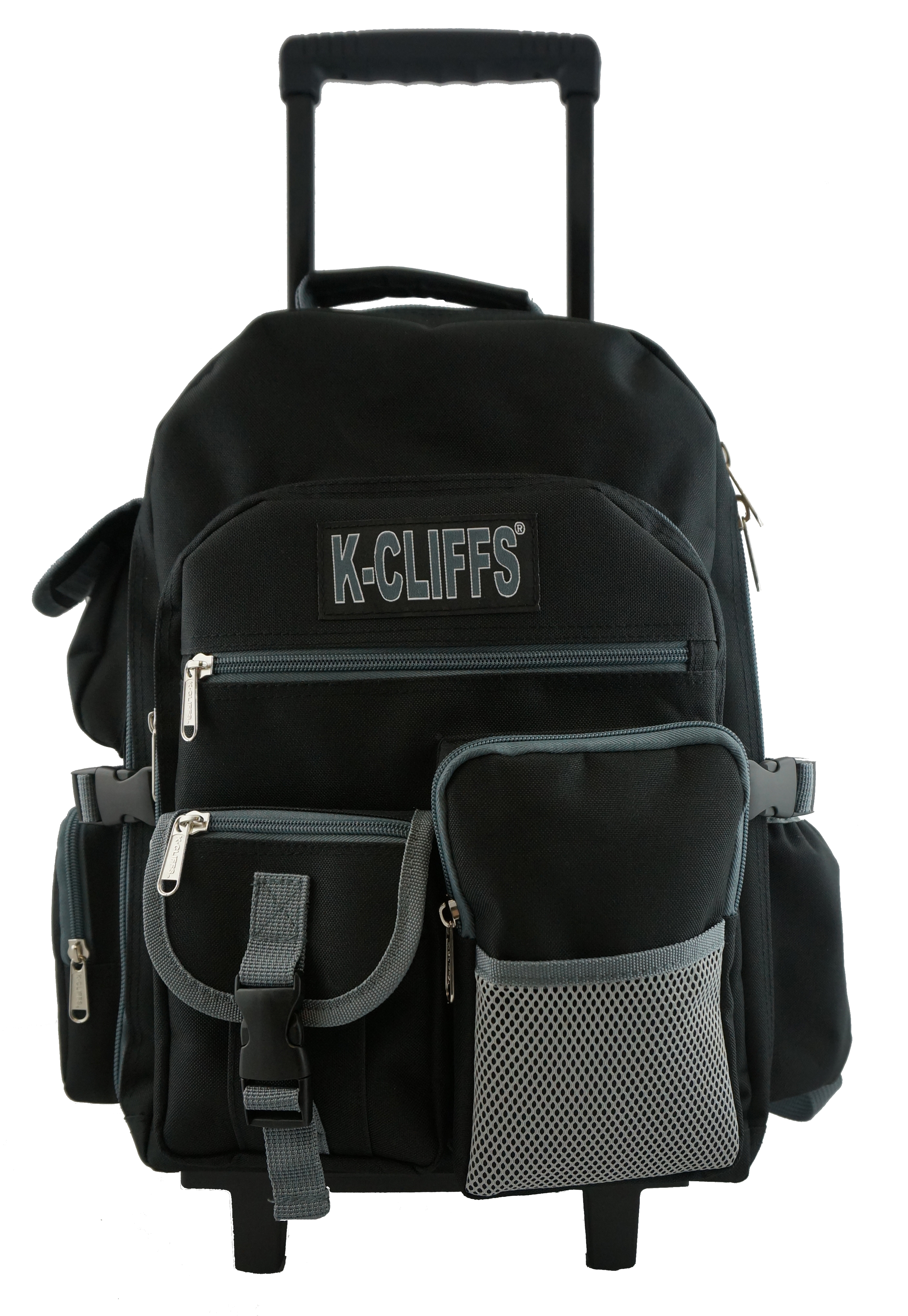 K-Cliffs Rolling Backpack Heavy Duty School Backpack with Wheels  Daypack multiple Pockets Black - image 1 of 10