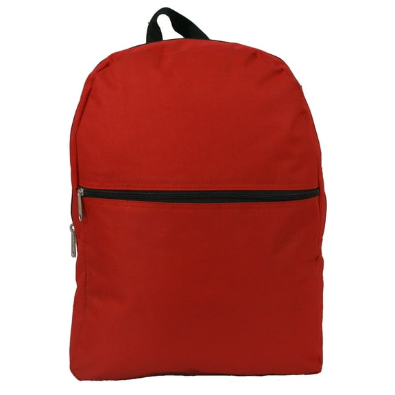 K-Cliffs Simple Unisex  17" School Student Backpack Red
