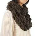 thumbnail image 1 of K-Cliffs Teen-Women's. One Size Soft Knitted Ruffle Infinity Scarf, Brown, 1 of 2