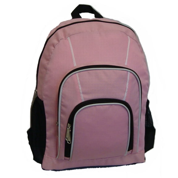 K-Cliffs Unisex 16 Rip-Stop Multi Pocket Backpack School Bag Pink, Polyester