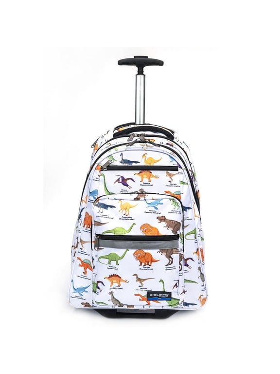 Unisex 18" Dinosaur Heavy Duty Rolling School Backpack, Teen-Adult