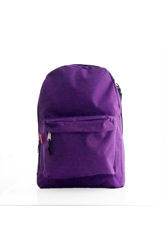Unisex 18" Padded Shoulder Straps School Backpack in Purple, Polyester