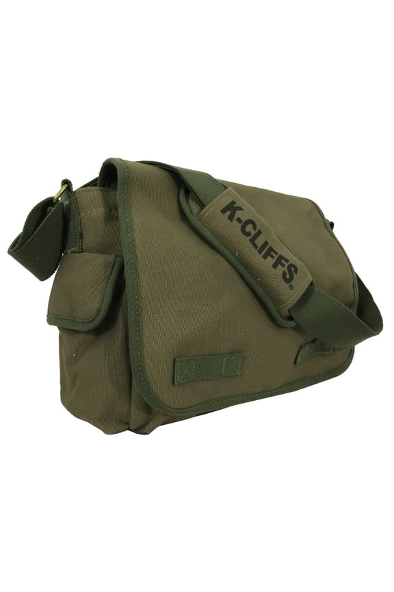 Unisex Canvas Laptop Messenger Bag Vintage Military Style . Laptop Bookbag, Olive Teen-Adults