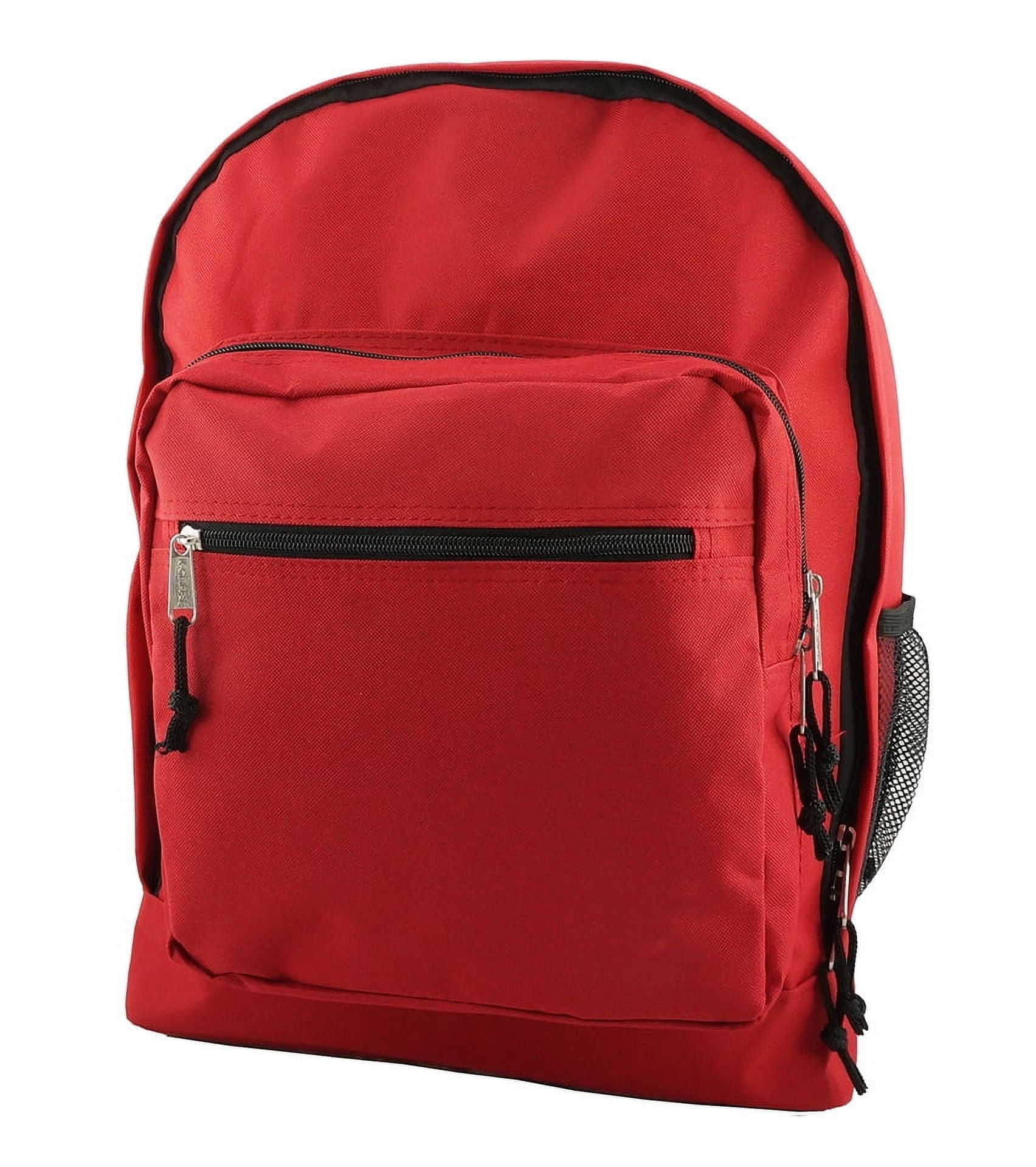 K-Cliffs Unisex  Case of 24 Pieces Classic Large 17.5" School Backpacks Red, Teen-Adult