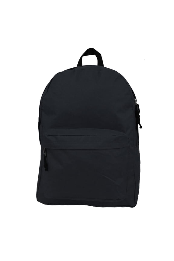 Unisex Classic 18" School Backpack, Padded Shoulder Strap, Black, Polyester